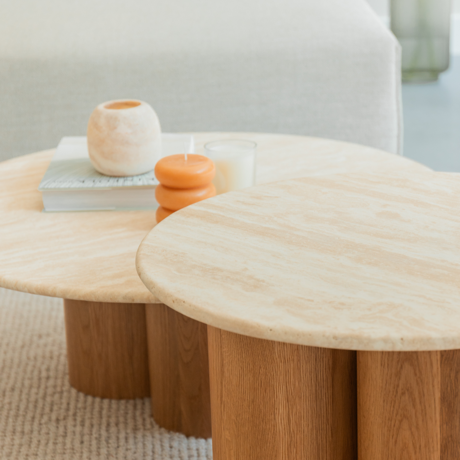 Soffbordsset i Marmor Ibiza – Ljus Ek